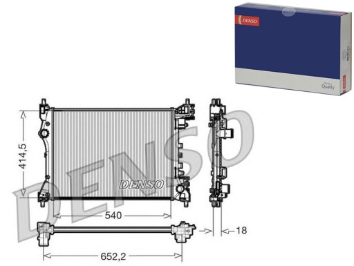 DENDRM01005(HQ) - РАДИАТОР ДВИГАТЕЛЯ ALFA ROMEO MITO FIAT DOBLO 1.4 0