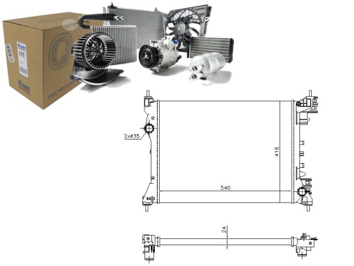 NIS630753(iMOTO) - РАДИАТОР ДВИГАТЕЛЯ ALFA ROMEO MITO FIAT DOBLO OPEL