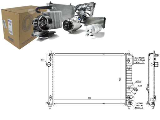 61687 - РАДІАТОР ДВИГУНА CHEVROLET AVEO / KALOS 1.4 04/08