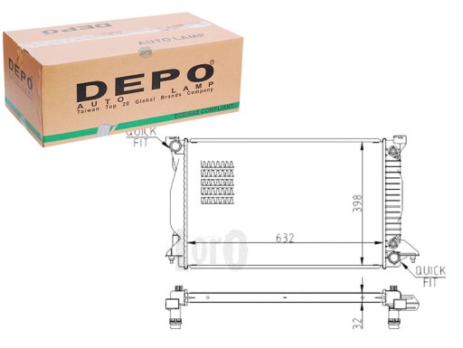 003-017-0039-B - РАДІАТОР ДВИГУНА DEPO 8E0121251K 8E0121251Q 10286