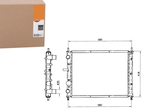 58017 - РАДІАТОР ДВИГУНА FIAT BRAVA BRAVO I MAREA 1.8/1.9