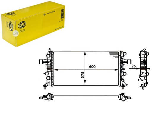 HEL8MK 376 710-664/RS1 - РАДІАТОР ДВИГУНА HELLA 1300256 9193264 150110N