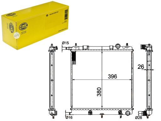 HEL8MK 376 718-621/RS2 - РАДИАТОР ДВИГАТЕЛЯ HELLA 1330W8 1330C2 133395 1331T