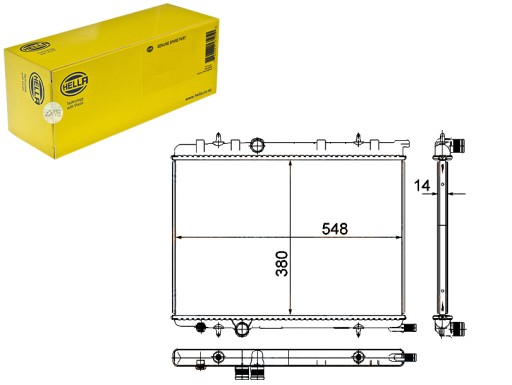 HEL8MK 376 718-051/RS1 - РАДИАТОР ДВИГАТЕЛЯ HELLA 1330Y6