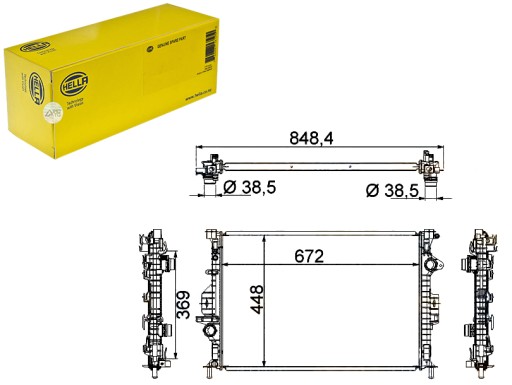 8MK 376 787-121 - РАДІАТОР ДВИГУНА HELLA 1377541 1493771 1493774 6G