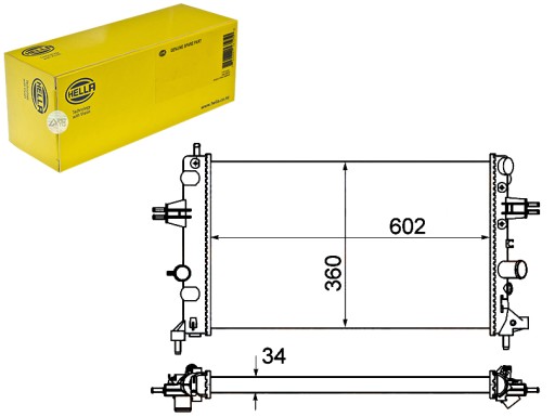HEL8MK 376 - Радіатор двигуна hella 376719064 630704