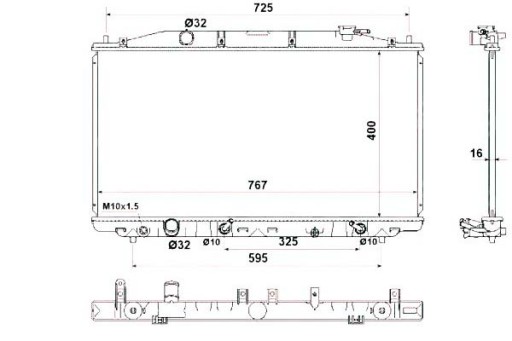 NRF-53971-ZS1 - РАДИАТОР ДВИГАТЕЛЯ NRF 19010RL5R51 19010RL6R51 1000