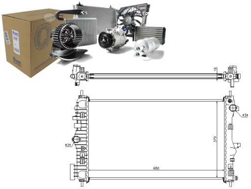 630712 - РАДІАТОР ДВИГУНА OPEL INSIGNIA A SAAB 9-5 2.0/2.0