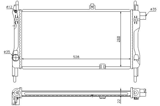 632381 - РАДИАТОР ДВИГАТЕЛЯ OPEL KADETT E KADETT E COMBO 1.3
