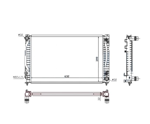 8D0.121.251.L - РАДИАТОР VW PASSAT B5 96- 8D0121251L