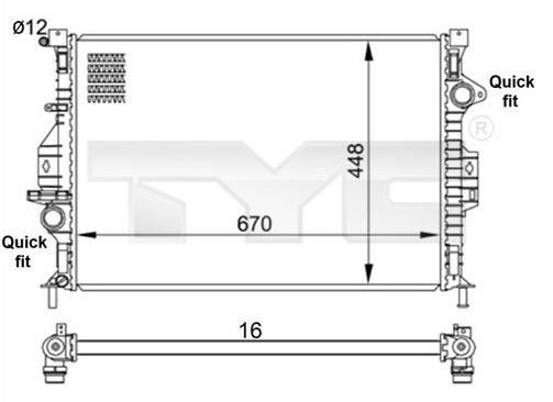 710-0057 - ВОДЯНИЙ РАДІАТОР FORD C-MAX II FOCUS III / VOLVO S60 II S80 II V60 I ​​​​V70 III