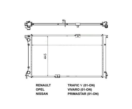ВОДЯНИЙ КУЛЕР RENAULT TRAFIC 02- 2140000QAT NEW