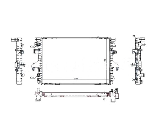 ВОДЯНОЙ РАДИАТОР VW TRANSPORTER T5 2004- 7H0121253F
