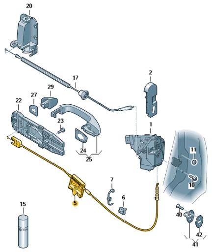 7N0839018E - ТРОС BOWDEN РОЗСУВНИХ ДВЕРЕЙ SEAT VW SHARAN