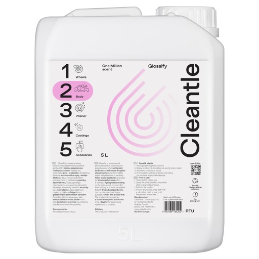 CLEANTLE Glossify 5л QD Сильно затемняет и полирует краску.
