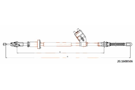 92.20.160B506 - ЗАДНІЙ ГАЛЬМІВНИЙ ТРОС РУЧНОГО JEEP