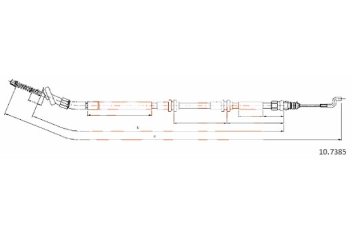 92.10.7385 - ЗАДНІЙ ГАЛЬМІВНИЙ ШЛАНГ AMAROK 2.0 BITDI 2010< L-1594 ЗАДНІЙ ГАЛЬМО