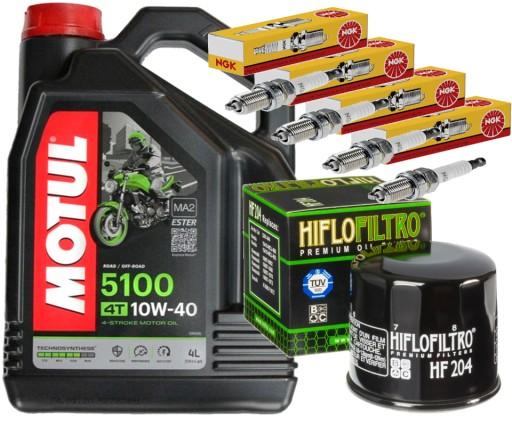 CR9EH9 ZESTAW OLEJ MOTUL 5100 10W40 4L FILTR HONDA CBR 600 CBR600 01-12 - CR9EH9 КОМПЛЕКТ МАСЛА MOTUL 5100 10W40 4L ФІЛЬТР HONDA CBR 600 CBR600 01-12