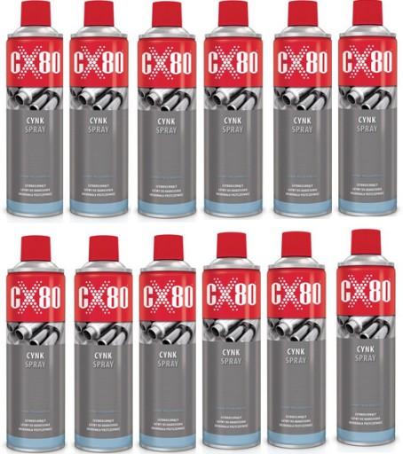 CX80 ZINC SPRAY защищает от коррозии 12x500мл