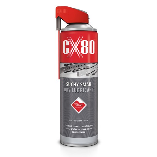 CX80 DUOSPRAY сухая тефлоновая смазка для цепи направляющих замков 500 мл