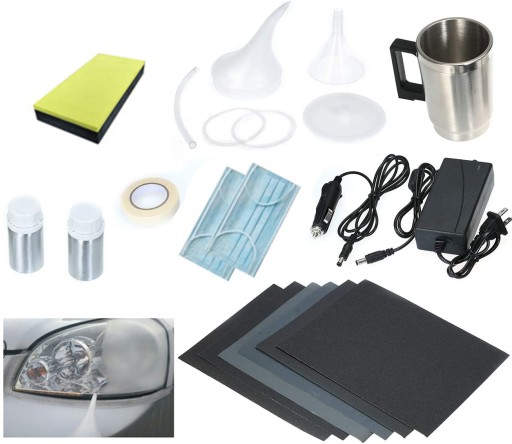 НАБІР ДЛЯ ВІДНОВЛЕННЯ ФАР ЧАЙНИКА З АБРАЗИВНИМ ПАПЕРОМ