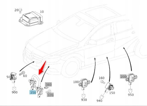 Датчик захисту пішоходів MERCEDES GLA X156 A1769051601