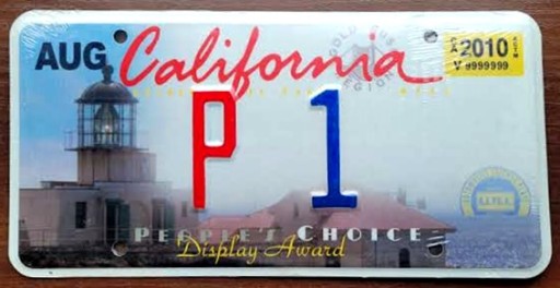 Калифорния - памятный номерной знак США.