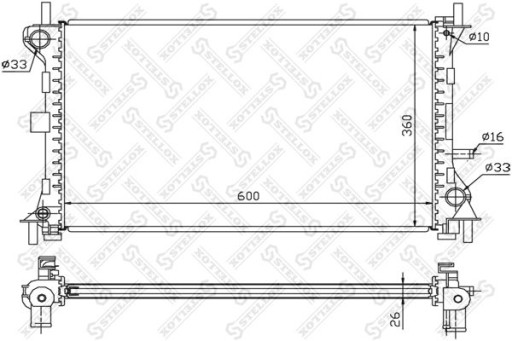 10-25159-SX - Радиатор Ford Focus 1.6-2.0 16V 98-05