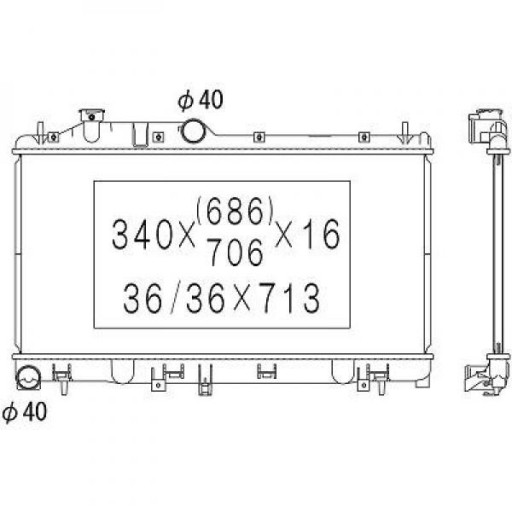 DCM3042 - Радіатор subaru legacy iv 09/2003-
