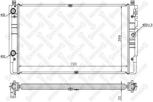 10-26422-SX - Радиатор VW T4 2.0i-2.5TDi длинный капот 96-