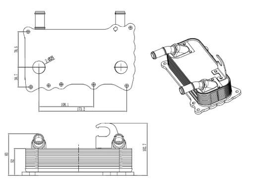 31846 - Масляный радиатор моторного масла EASY FIT 31846