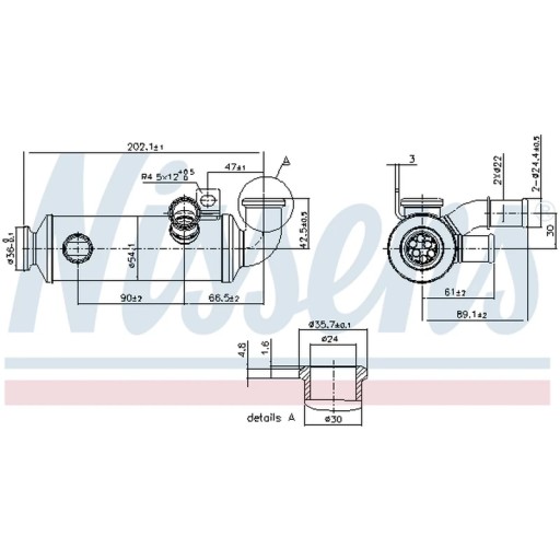 989274 - Радіатор, рециркуляція вихлопних газів NISSENS 989274