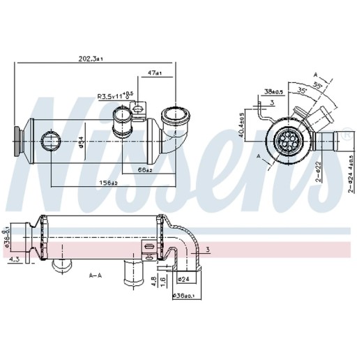 989276 - Радіатор, рециркуляція вихлопних газів NISSENS 989276