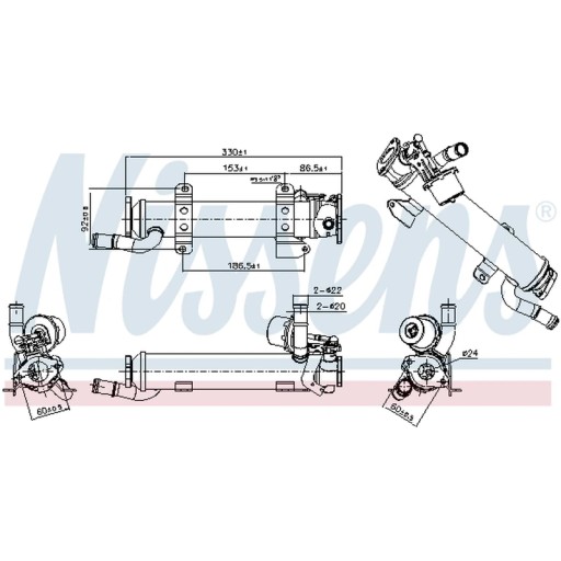 989277 - Радіатор, рециркуляція вихлопних газів NISSENS 989277