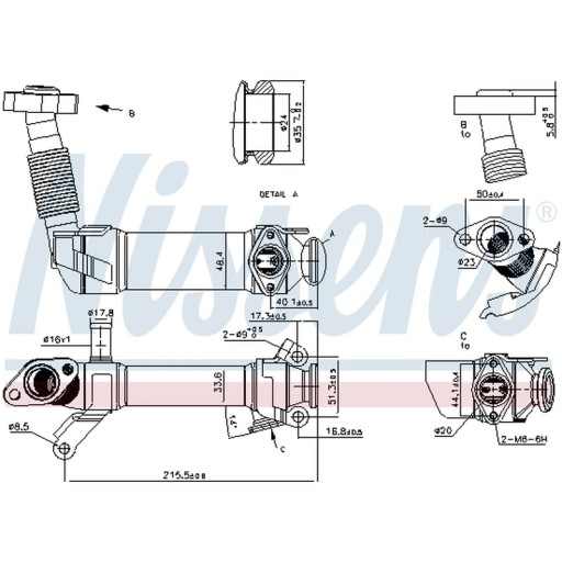 989281 - Радіатор, рециркуляція вихлопних газів NISSENS 989281