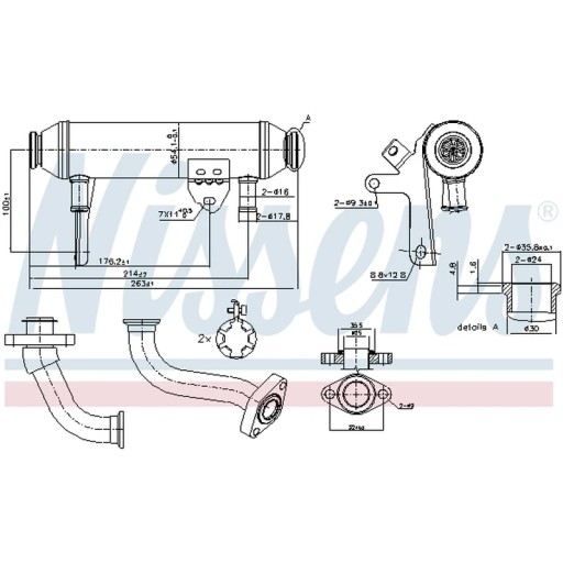 989283 - Радіатор, рециркуляція вихлопних газів NISSENS 989283