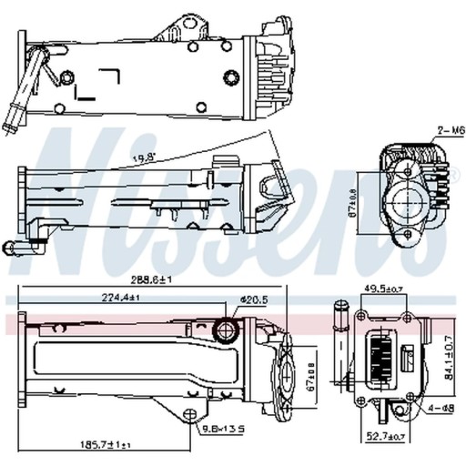 989284 - Радіатор, рециркуляція вихлопних газів NISSENS 989284