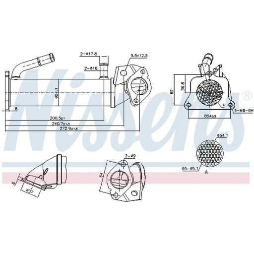 989321 - Радіатор, рециркуляція вихлопних газів NISSENS 989321