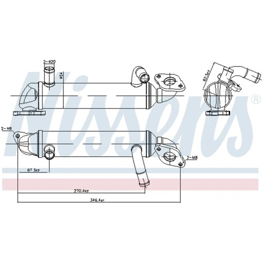 989396 - Радіатор, рециркуляція вихлопних газів NISSENS 989396