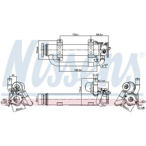 989398 - Радіатор, рециркуляція вихлопних газів NISSENS 989398