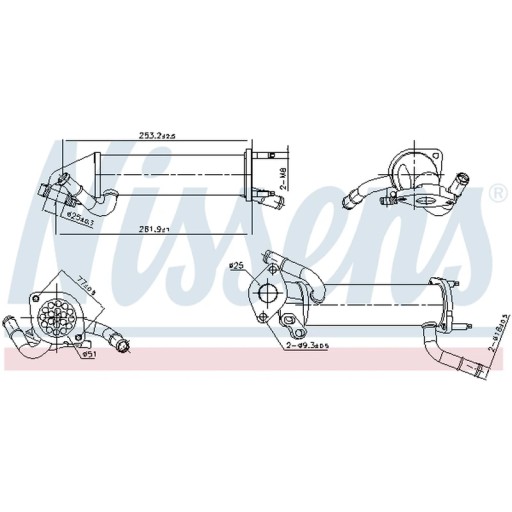 989449 - Радіатор, рециркуляція вихлопних газів NISSENS 989449