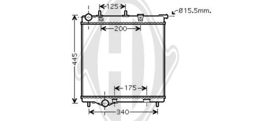 DCM2803 - Радіатор, система охолодження двигуна citroen c3 02-05