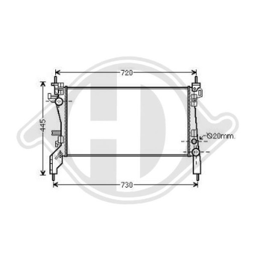 DCM2000 - Радіатор, система охолодження двигуна fiat fiorino / qubo 07-16