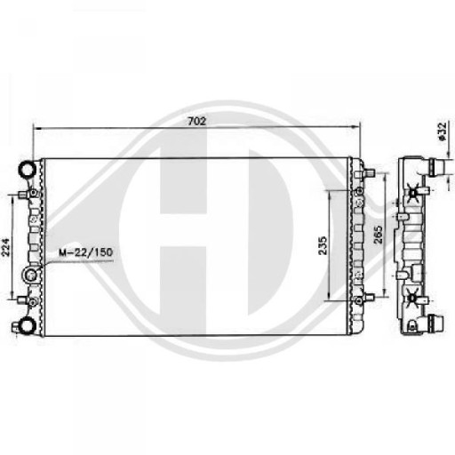DCM2072 - Радіатор, система охолодження двигуна ford mondeo (lim/wagon) 00-03р