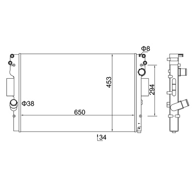 Радіатор, система охолодження двигуна HART 614 517