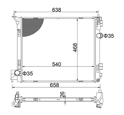 Радіатор, система охолодження двигуна HART 622 008