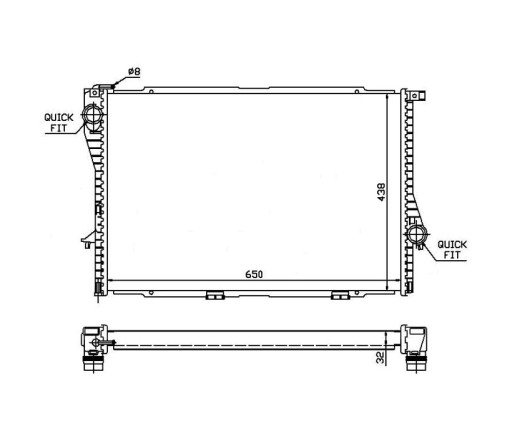 Водяной радиатор BMW 7 E38 10.94- 17111436060