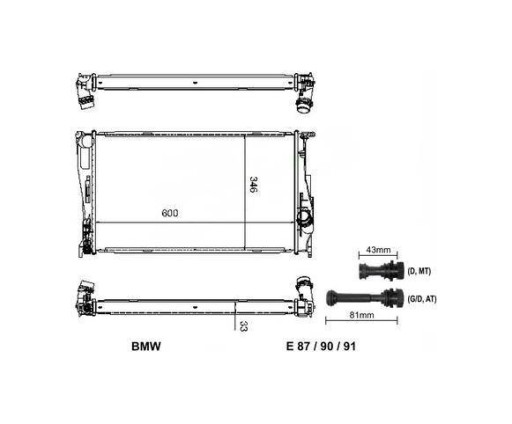 17117788903 - Водяной радиатор BMW E84 E90 E91 E92 E93 E87