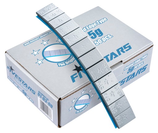 Приклеенные грузики для колесных дисков с покрытием 12x5 г СЕРЫЕ Fivestars 50 полосок