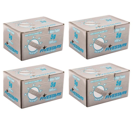 Приклеенные грузики для алюминиевых дисков Zinc FE Steel Edgy 5г x 400 шт Fivestars